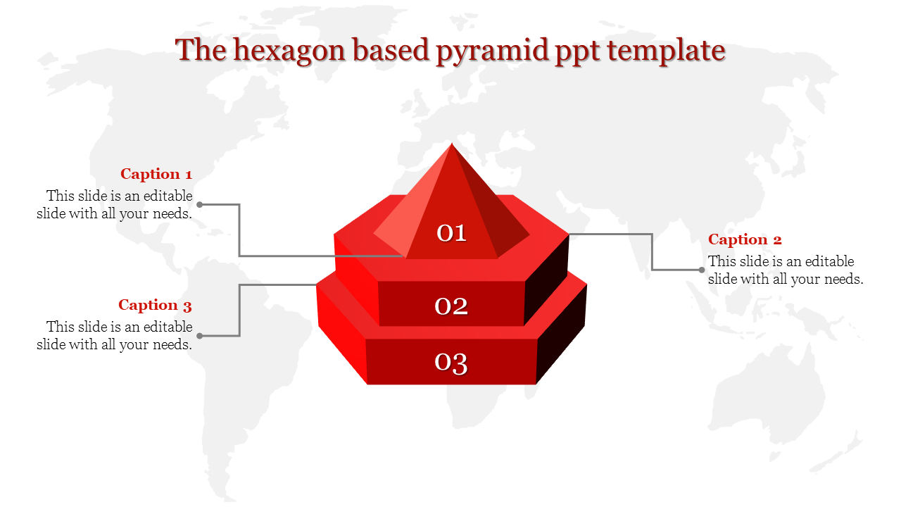 pyramid ppt template-The hexagon based pyramid ppt template-3-Red